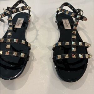Valentino Garavani Black Studded Sandals